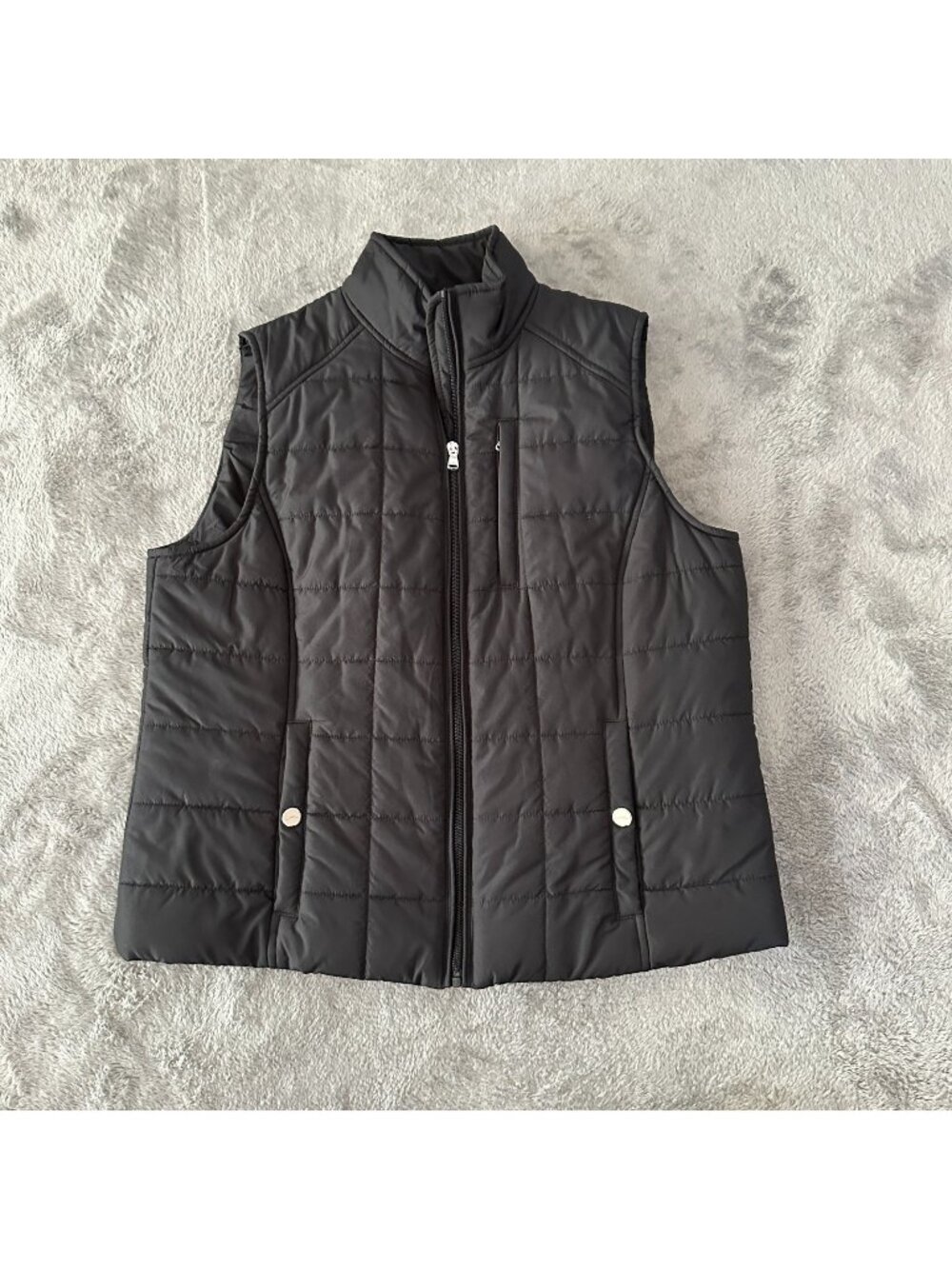 Lauren Ralph Lauren Black Quilted Puffer Vest Women's LARGE Full Zip